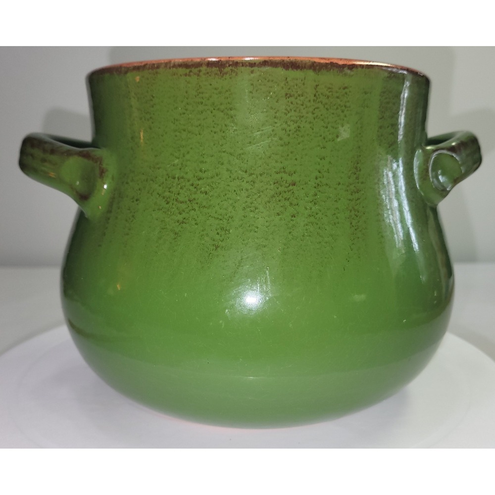 De Silva Terracotta Pot Kitchenware Green Rustic Made in Italy Glazed NO LID